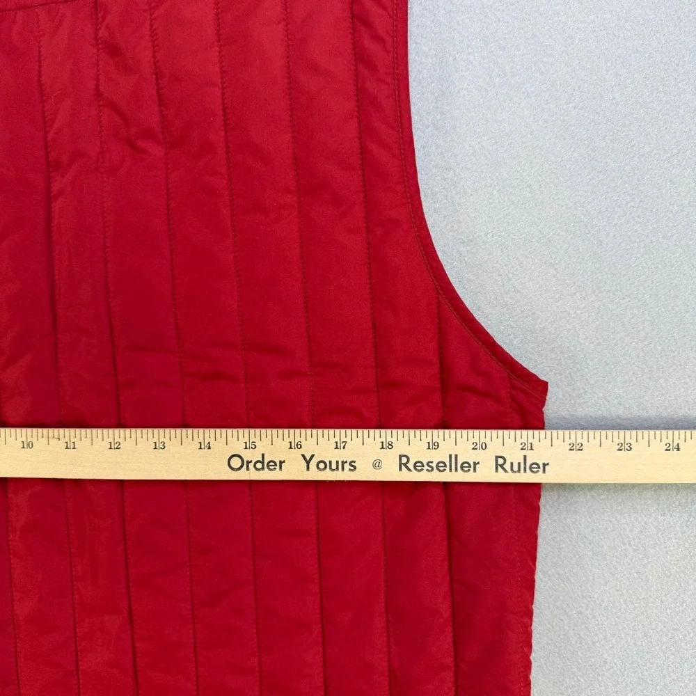 MICHAEL KORS Puffer Quilted Vest Red Full Zip Sleeveless Jacket Mens‎ Size M